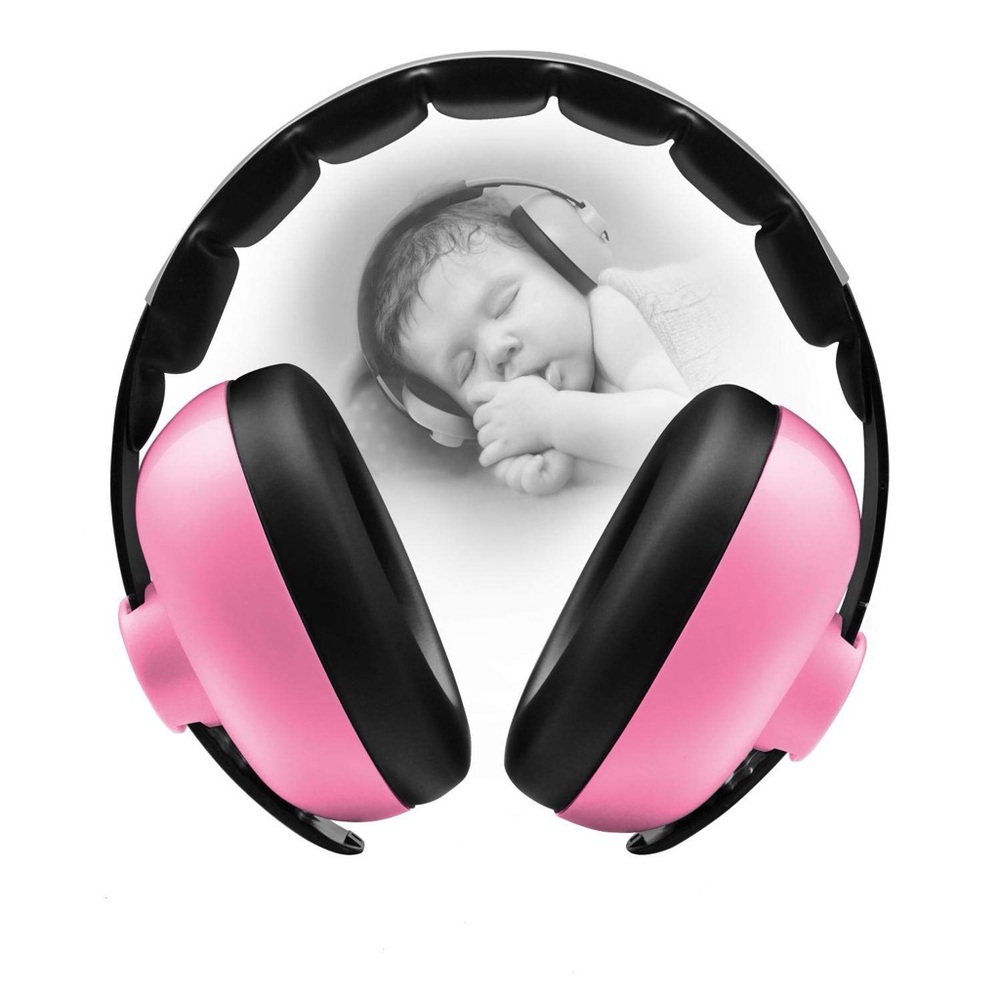 BBTKCARE Pink Noise-Cancelling Headphones for Babies for 3 M- 2 Years (Pink)